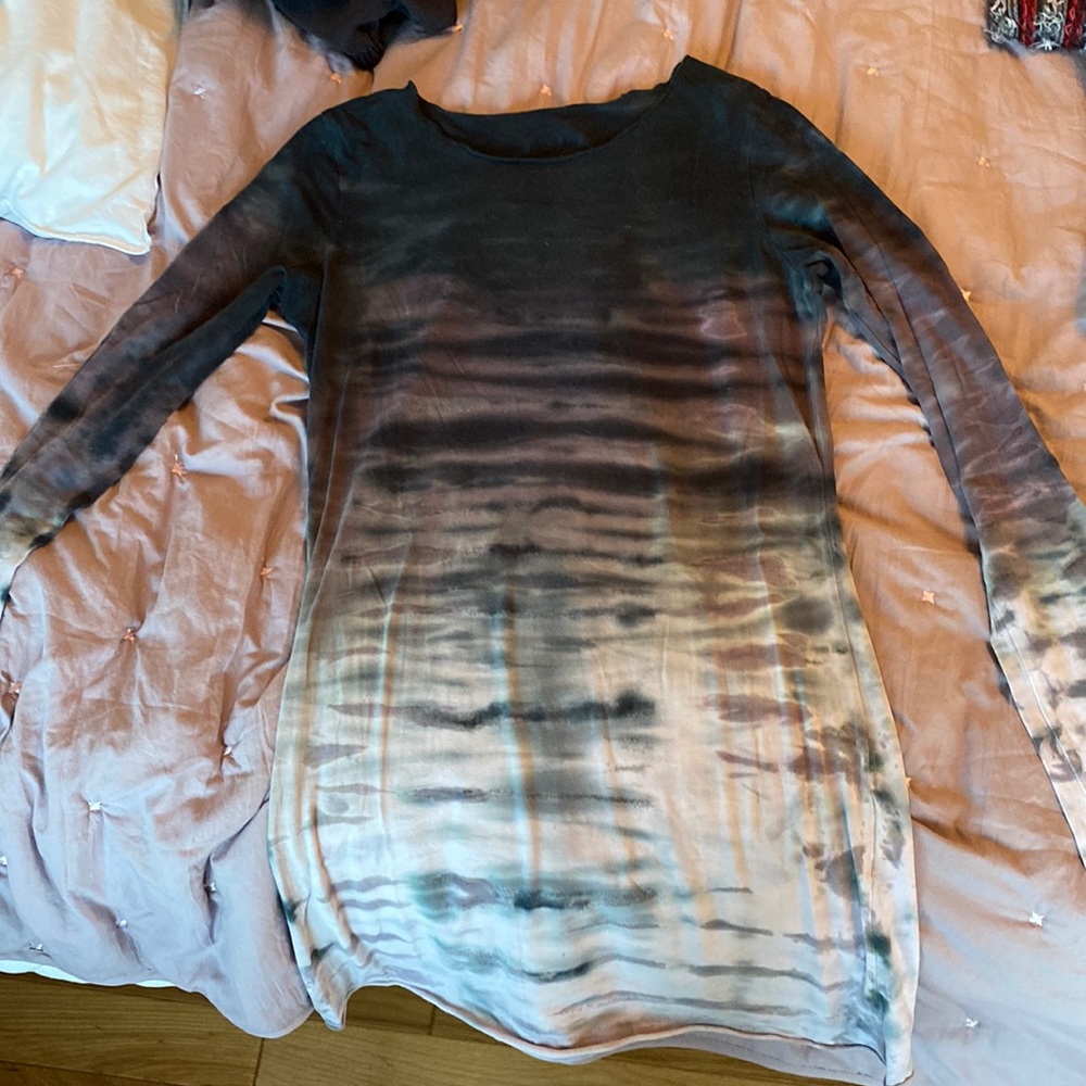 Long Hardtail tie dye stretch shirt
